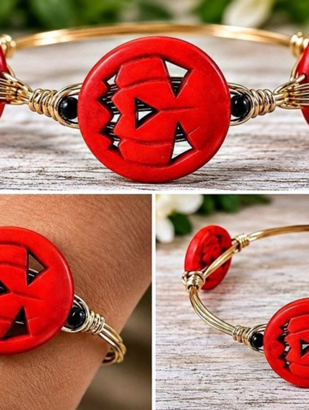 Jack-O-Lantern/Pumpkin Statement Bracelet Like New
